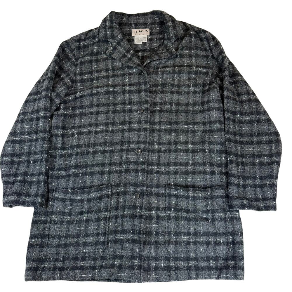 Vintage AKA Eddie Bauer Womens Tall Large Wool Plaid Jacket
